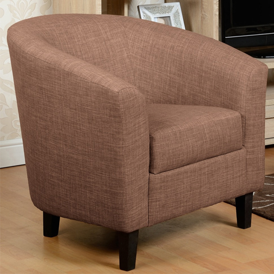Trinkal Fabric Upholstered Tub Chair In Sand