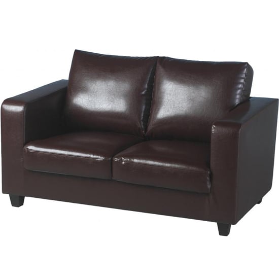 Product photograph of Trinkal 2 Seater Sofa In A Box Made Of Brown Faux Leather from Furniture in Fashion