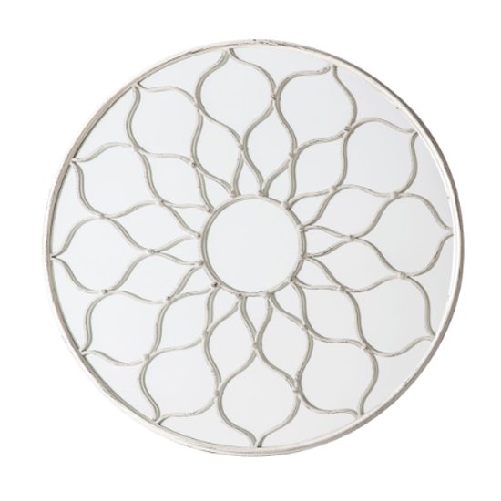 Read more about Tenaha round wall mirror in white frame