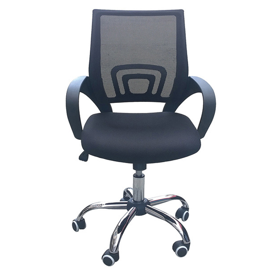 Tenby Home Office Chair In Black With Mesh Back And Chrome Base