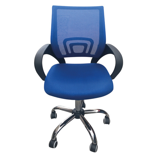 Tenby Home Office Chair In Blue With Mesh Back And Chrome Base_2