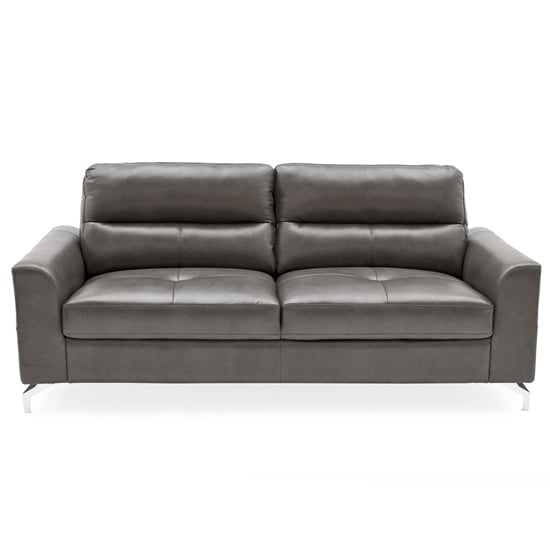 Product photograph of Tenino Leathaire Fabric 3 Seater Sofa In Grey from Furniture in Fashion