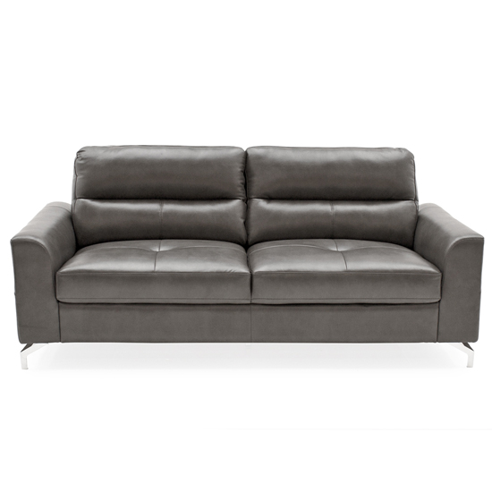 Tenino Leathaire Fabric 3 Seater Sofa In Grey Furniture in Fashion