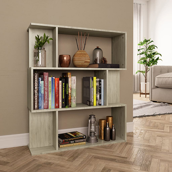 tenley wooden bookcase and room divider in sonoma oak