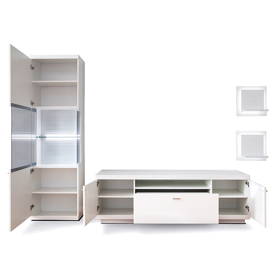 Tepic High Gloss Living Room Furniture Set 1 In White With LED_4