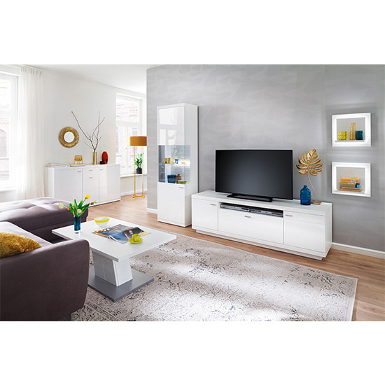 Tepic High Gloss Living Room Furniture Set 1 In White With LED_5