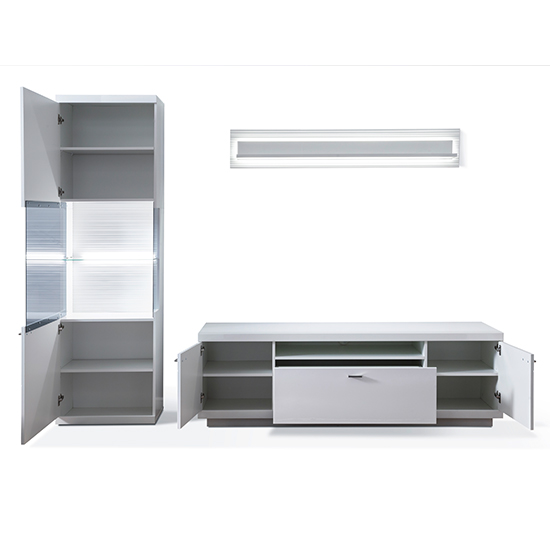 Tepic High Gloss Living Room Furniture Set 3 In White With LED_4