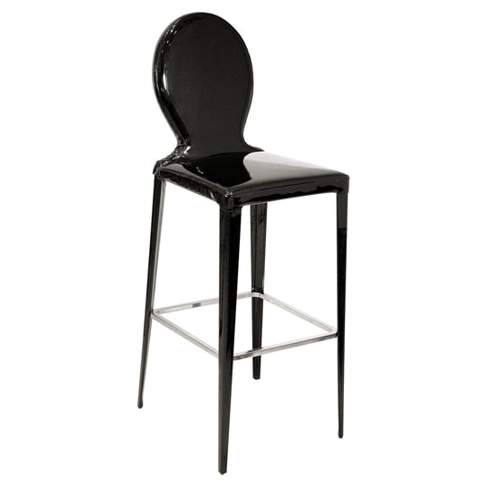 Read more about Tequila black pvc bar stool with metal foot rest