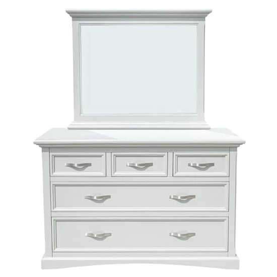 Ternary Wooden Dressing Table And Mirror In Grey