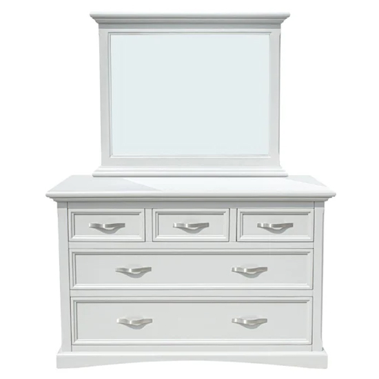 Product photograph of Ternary Wooden Dressing Table And Mirror In Grey from Furniture in Fashion