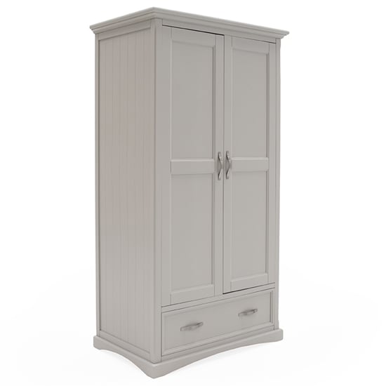 Read more about Ternary wooden wardrobe with 2 doors in grey