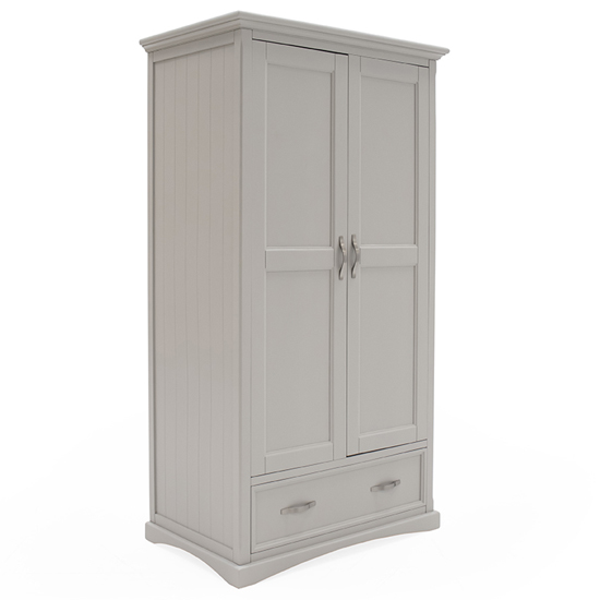 Ternary Wooden Wardrobe With 2 Doors In Grey thumbnail