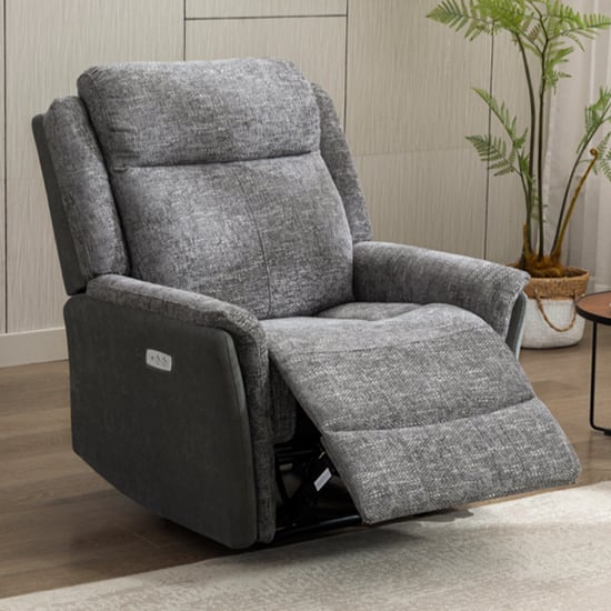 Read more about Ternate electric fabric recliner 1 seater sofa in fusion grey