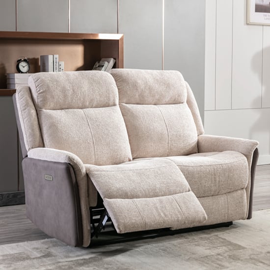 Read more about Ternate electric fabric recliner 2 seater sofa in fusion beige