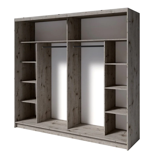 Terni Mirrored Wardrobe With 2 Sliding Doors In Wellington Oak
