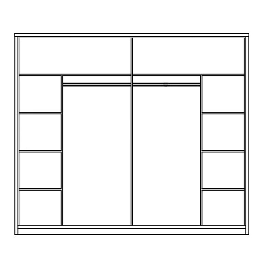 Terni Mirrored Wardrobe With 2 Sliding Doors In Wellington Oak