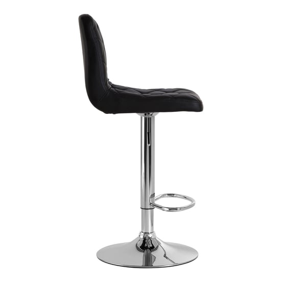 Terot Black Faux Leather Bar Chairs With Chrome Base In A Pair