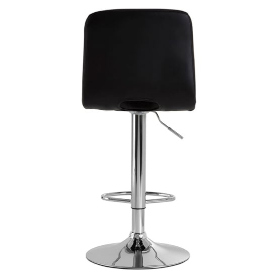 Terot Black Faux Leather Bar Chairs With Chrome Base In A Pair