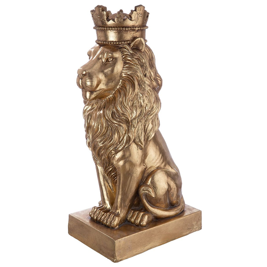 Terrell Magnesia Lion Sculpture In Gold