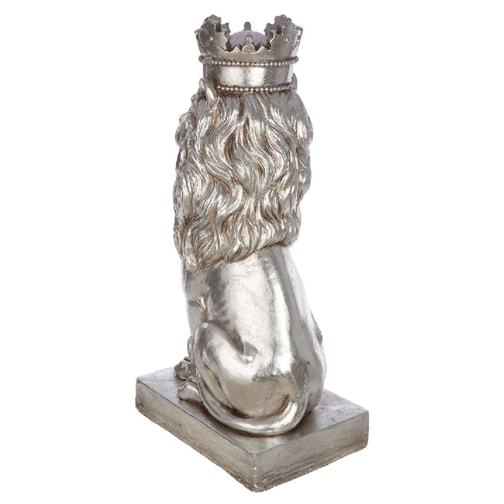 Terrell Magnesia Lion Sculpture in Silver