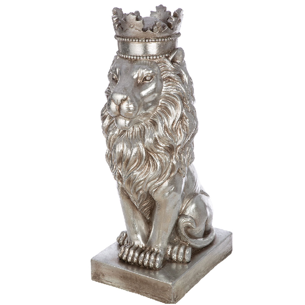Terrell Magnesia Lion Sculpture in Silver