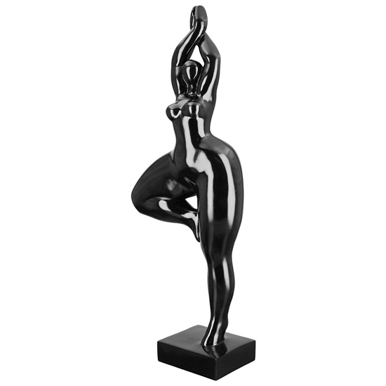 Product photograph of Terrell Polyresin Ballerina Sculpture In Black from Furniture in Fashion
