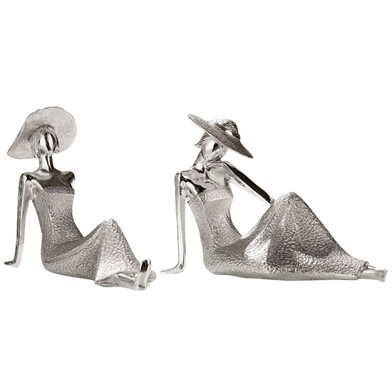 Terrell Polyresin Lady Diva Sitting I Sculpture In Silver