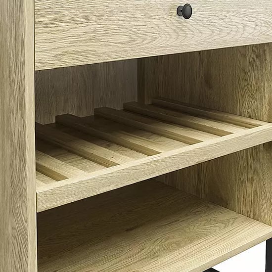 Terrell Wooden Side Table With 1 Drawer In Linseed Oak