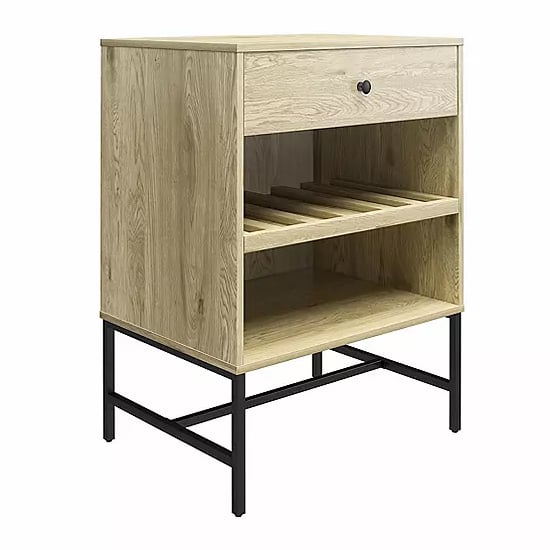 Terrell Wooden End Table With 1 Drawer In Linseed Oak