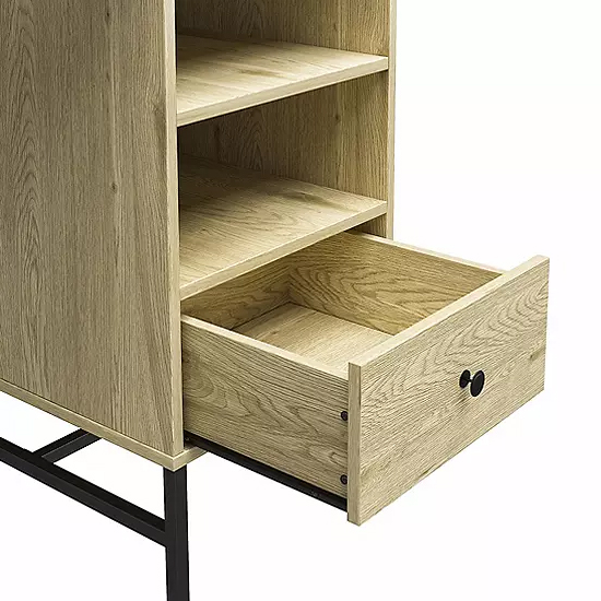 Terrell Wooden Laptop Desk With 1 Drawer In Linseed Oak