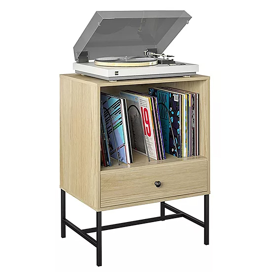 Terrell Wooden Office Cabinet With 1 Drawer In Linseed Oak