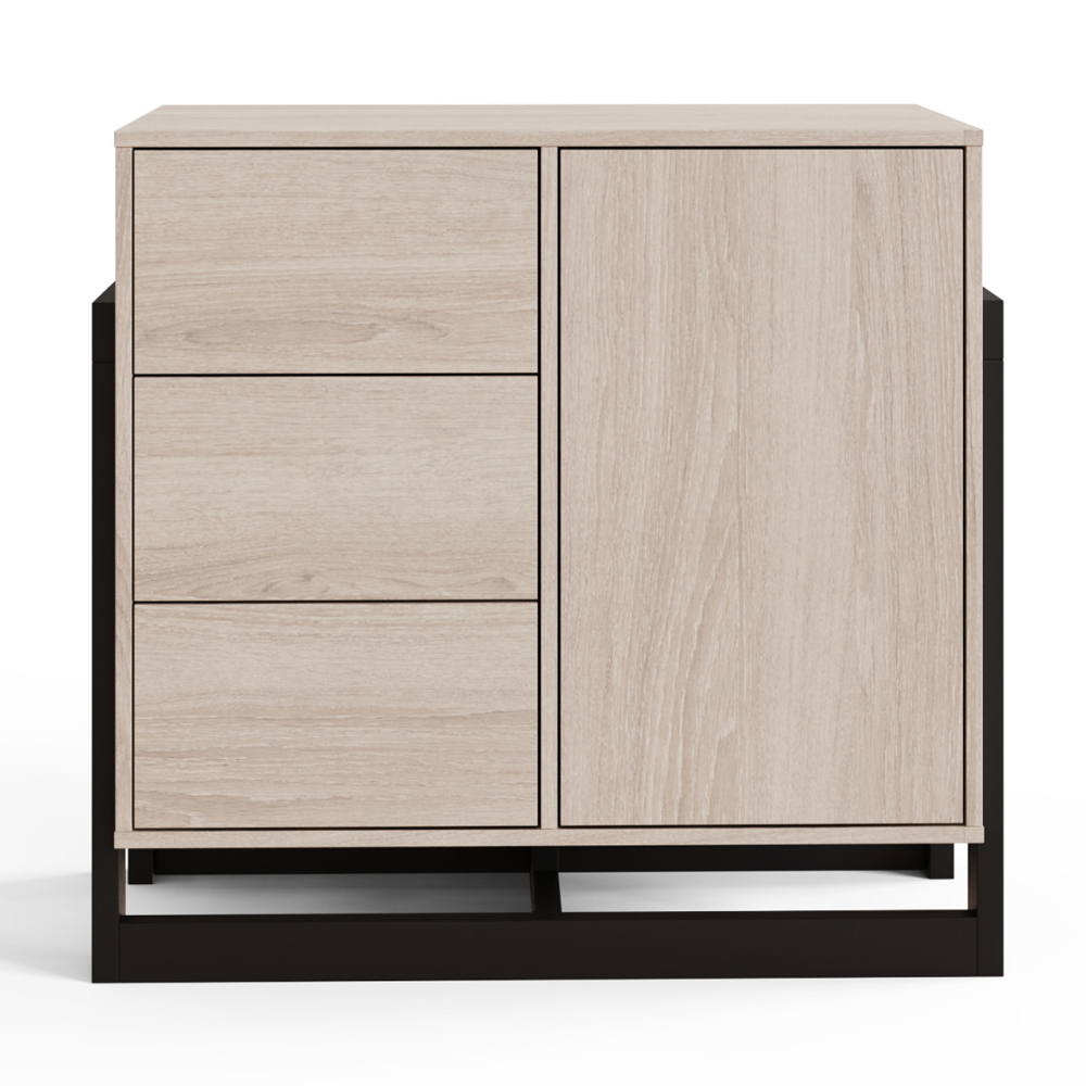 Terrell Wooden Sideboard With 1 Door 3 Drawers In Oak