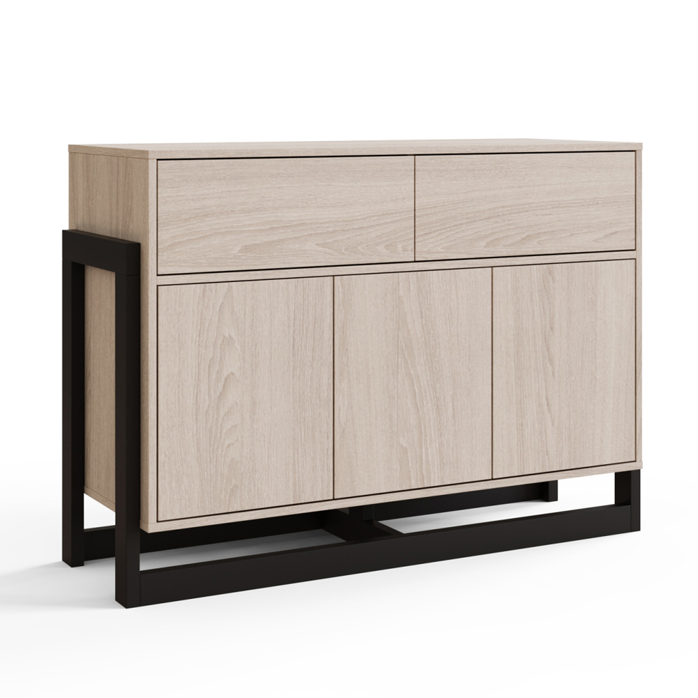 Terrell Wooden Sideboard With 3 Doors 2 Drawers In Oak