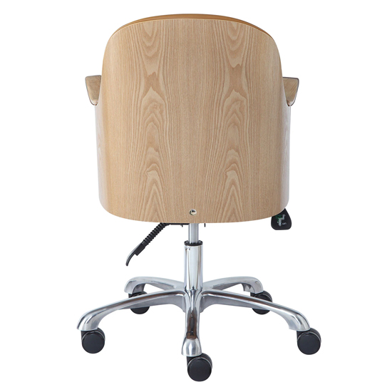 Terrence Tan Faux Leather Home And Office Chair In Oak