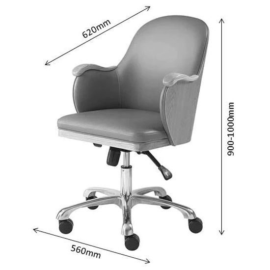 Terrence Tan Faux Leather Home And Office Chair In Oak