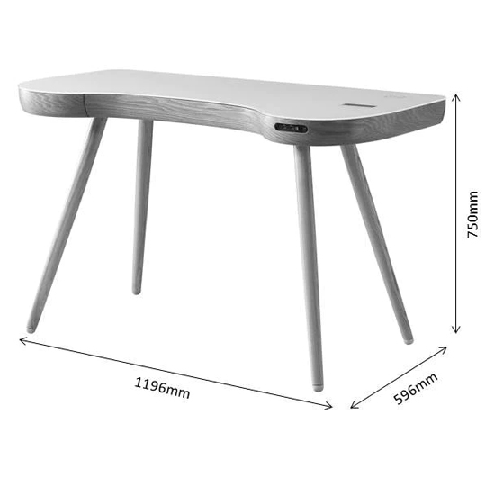 Terrence White Glass Top Laptop Desk In Oak