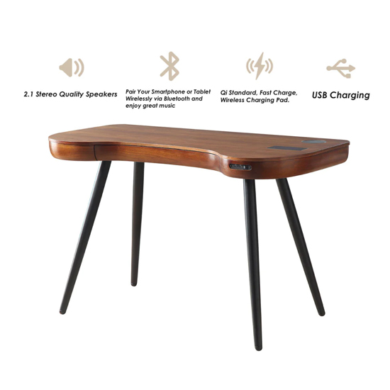 Terrence Wooden Laptop Desk In Walnut Finish
