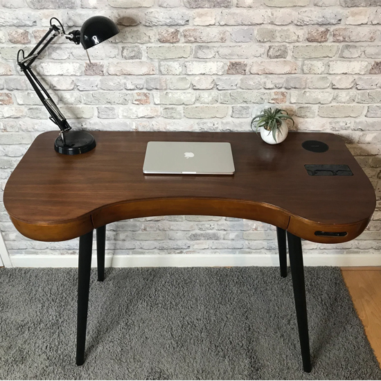 Terrence Wooden Laptop Desk In Walnut Finish