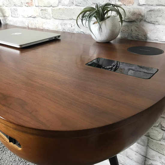 Terrence Wooden Laptop Desk In Walnut Finish