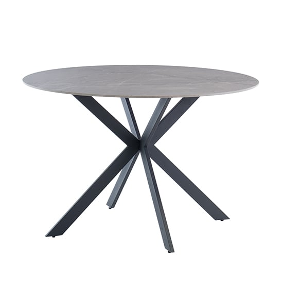 Product photograph of Terri 120cm Round Marble Dining Table In Grey from Furniture in Fashion