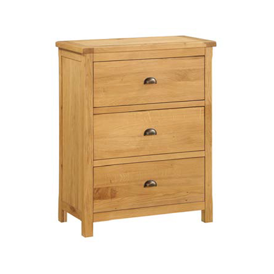 Tertia Wooden Small Chest Of Drawers In Oak With 3 Drawers Furniture