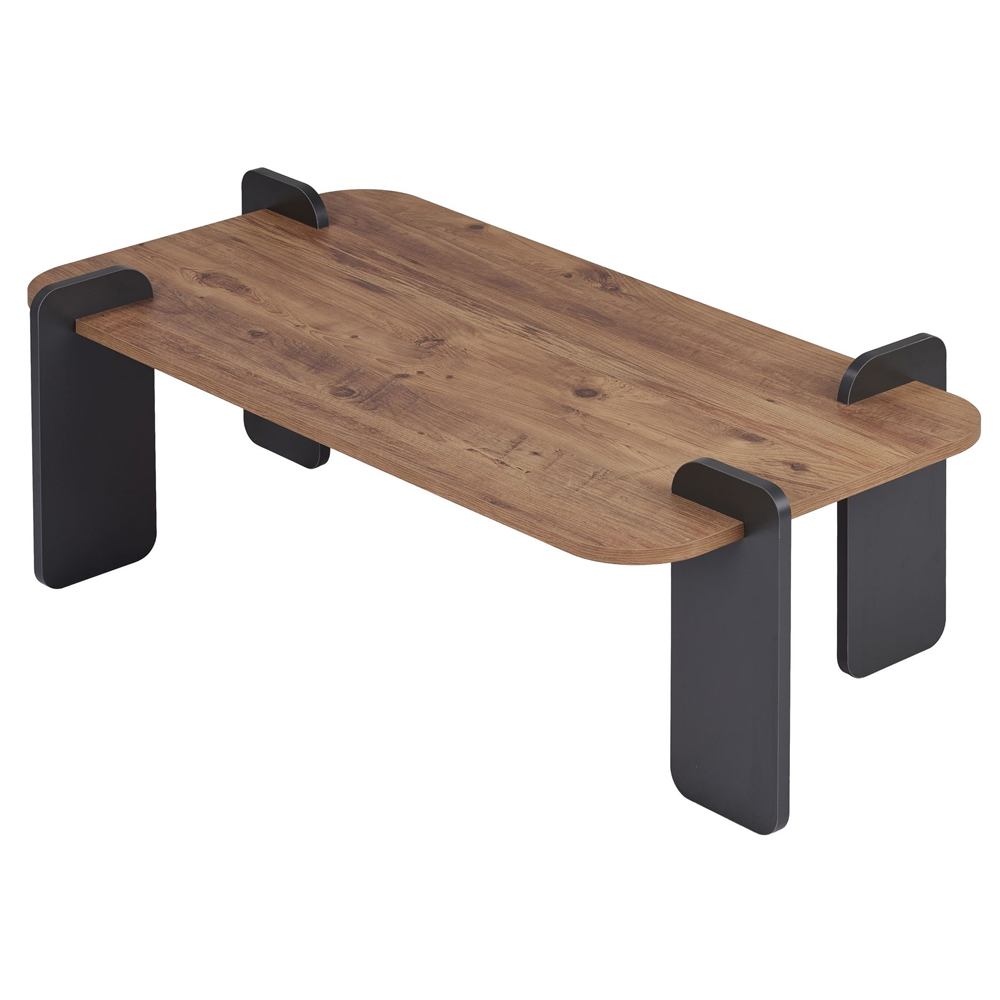 Tervan Rectangular Wooden Coffee Table in Atlantic Pine and Anthracite