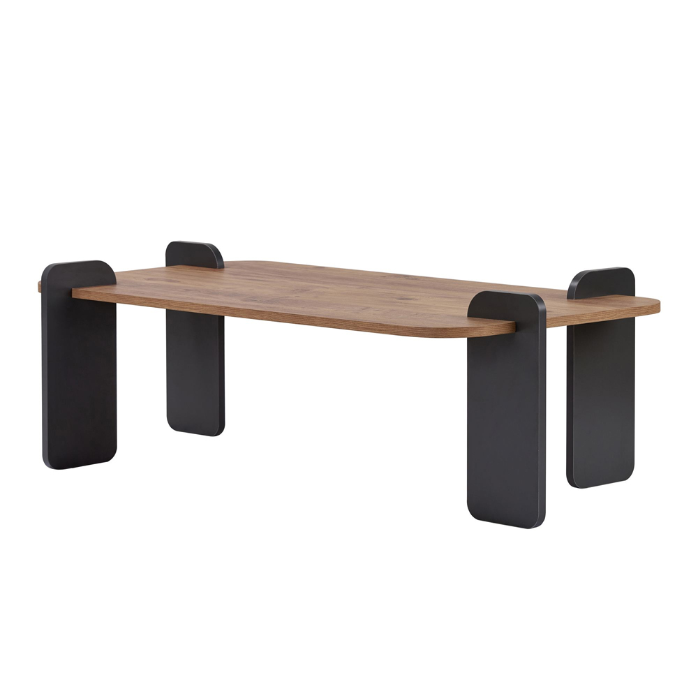 Tervan Rectangular Wooden Coffee Table in Atlantic Pine and Anthracite