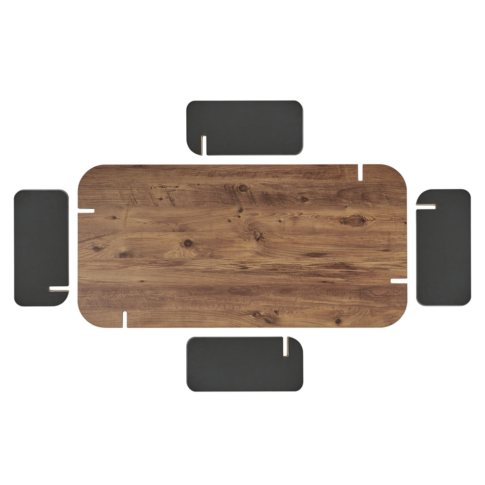 Tervan Rectangular Wooden Coffee Table in Atlantic Pine and Anthracite
