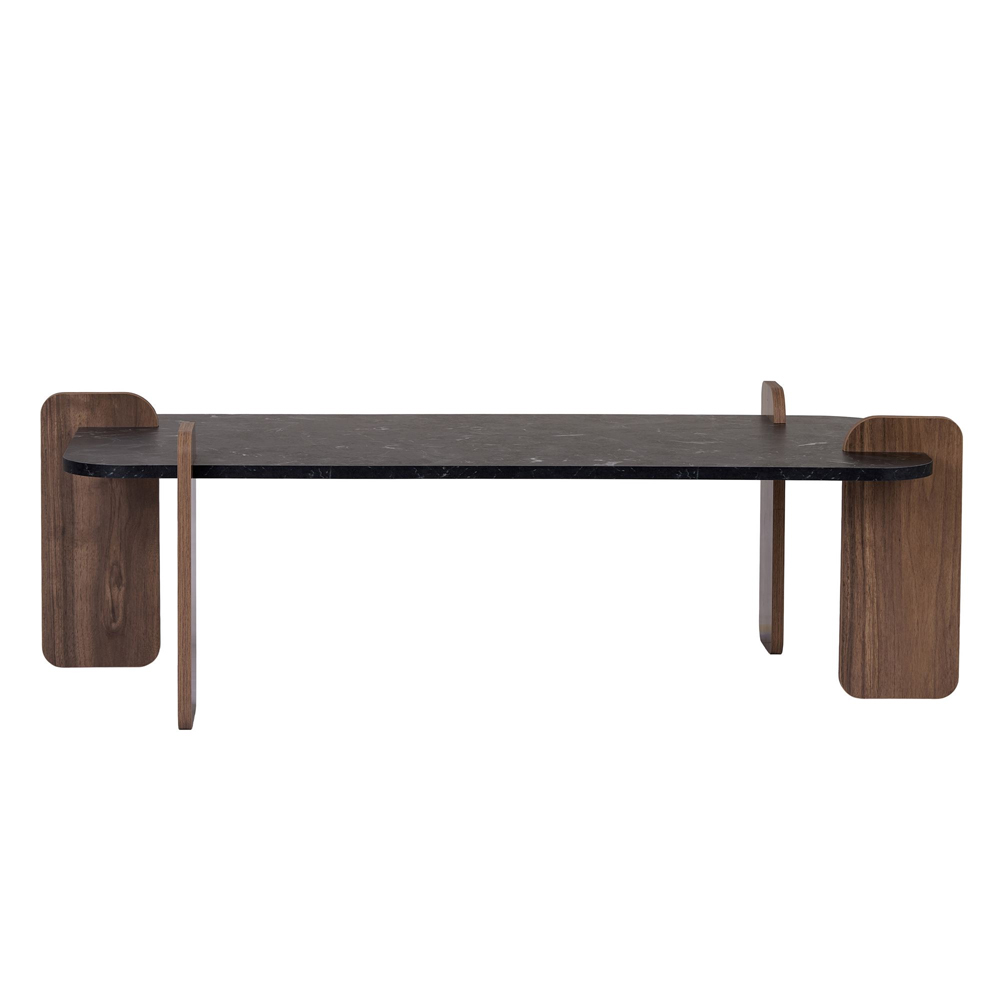 Tervan Rectangular Wooden Coffee Table in Lotus and Walnut
