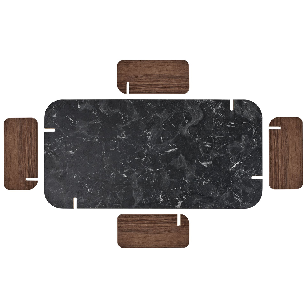 Tervan Rectangular Wooden Coffee Table in Lotus and Walnut