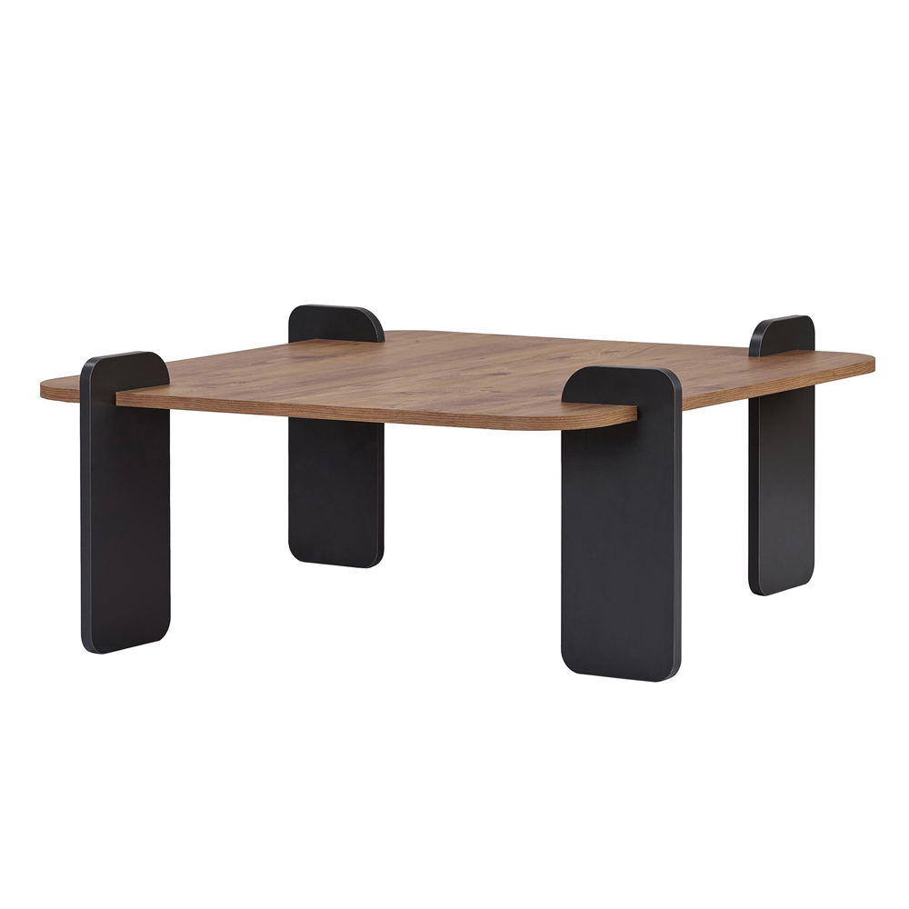 Albury Square Wooden Coffee Table in Atlantic Pine and Anthracite