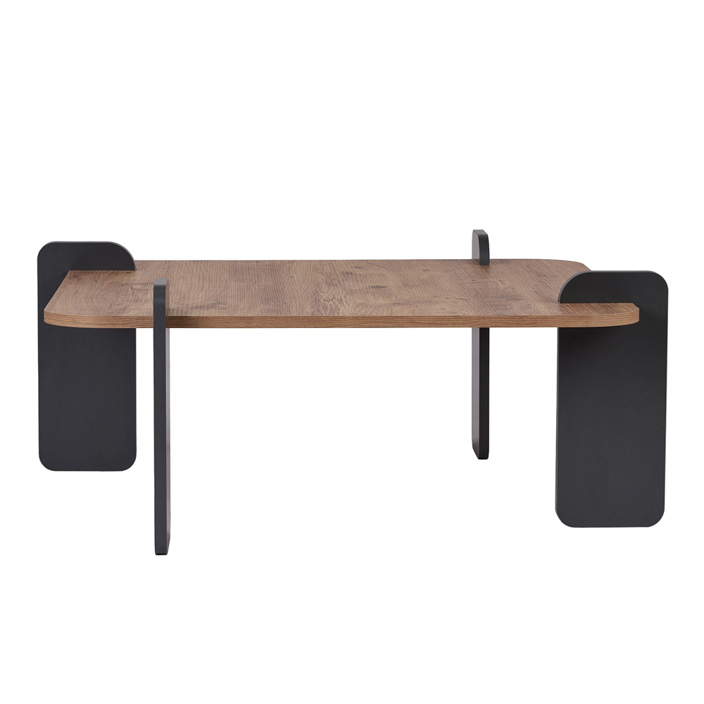 Albury Square Wooden Coffee Table in Atlantic Pine and Anthracite