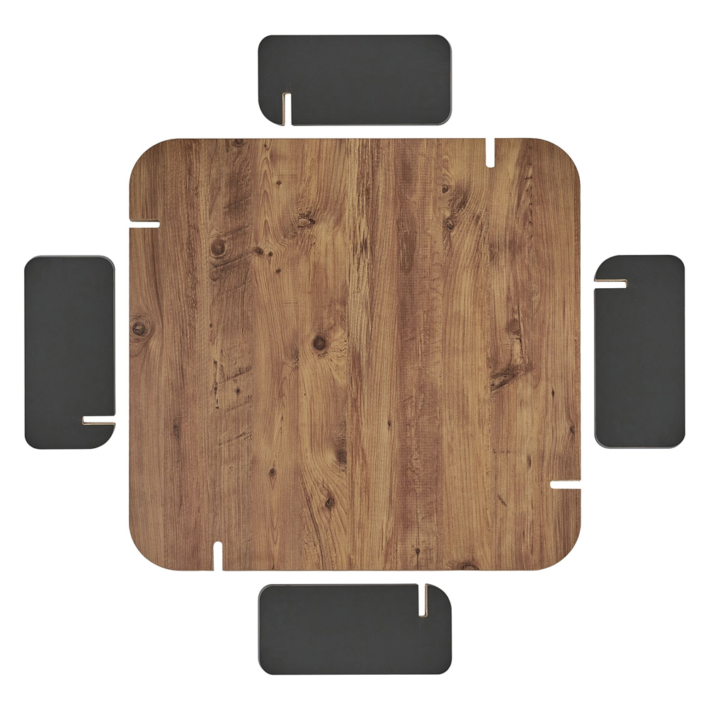 Albury Square Wooden Coffee Table in Atlantic Pine and Anthracite