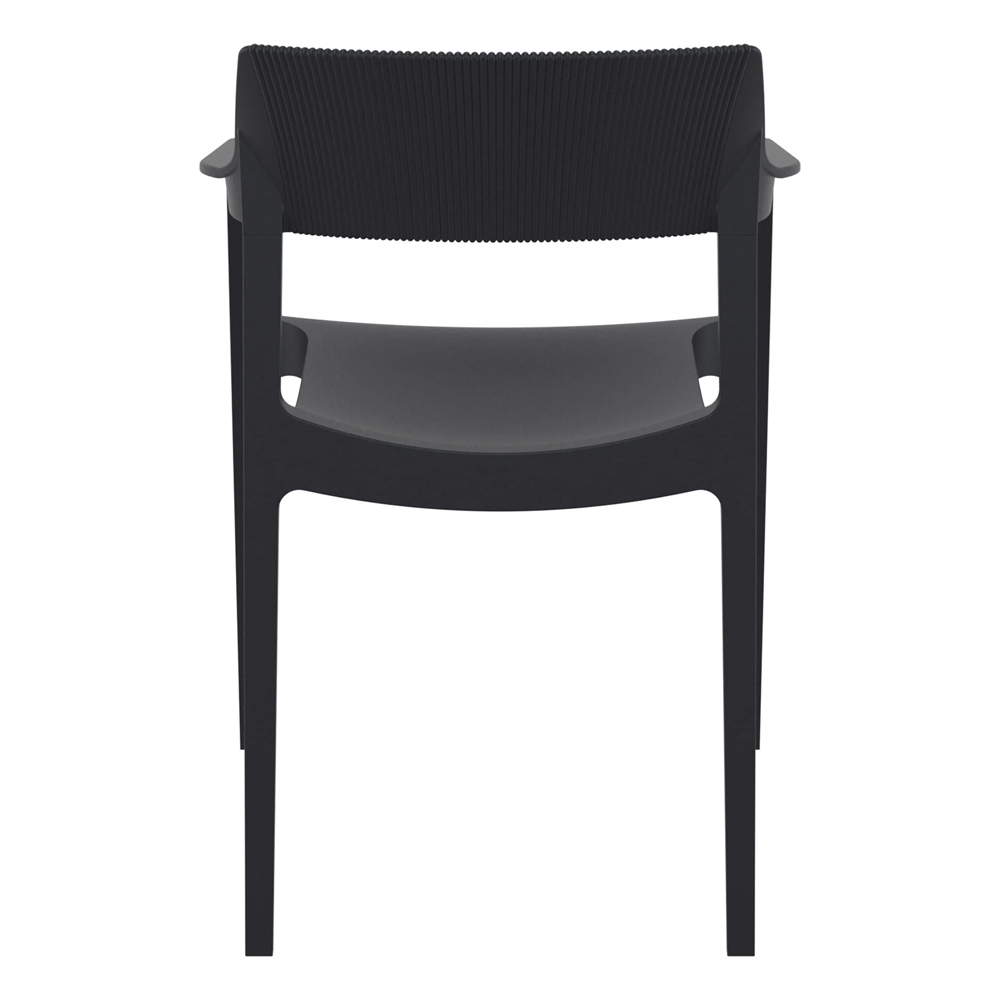Tervel Polypropylene Stacking Armchair in Black